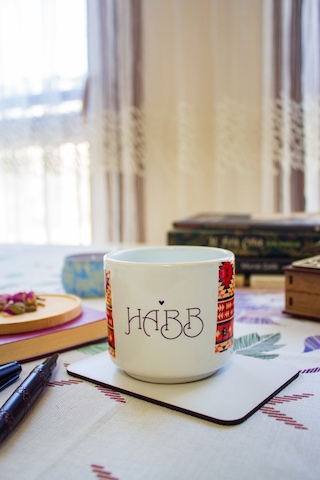 Habb T Kulplu Seramik Kupa Bardak