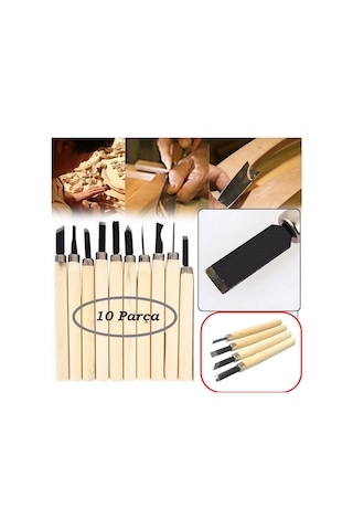 10 Parça Ahşap Oyma Hobi Heykel Oyma Seti Ağaç Oyma Set Oyma Kalem Set Hobi Oyma Bıçakları