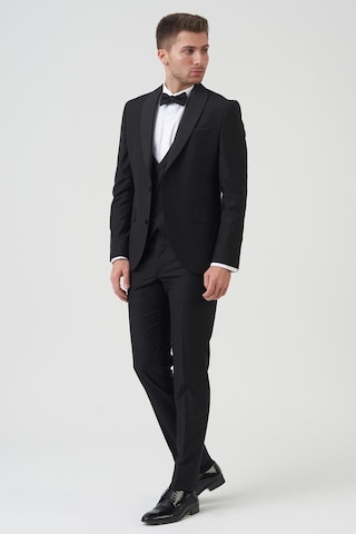 White Stone New York D2401 Slim Fit 6 Drop Takım Elbise Siyah - Siyah