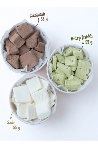 Freeze Dried Dondurma Paketi 3'lü Çikolatalı Antep Fıstıklı Sade Kurutulmuş Çıtır Dondurma Seti