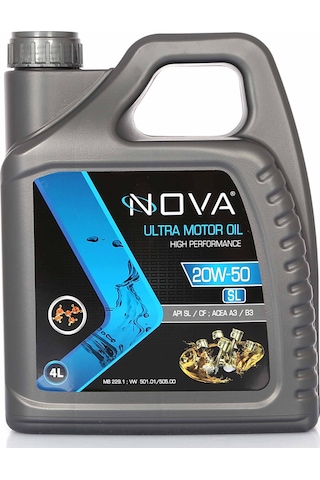 Nova 20W-50 Motor Yağı 4 L + Cam Sabunu 80 ML