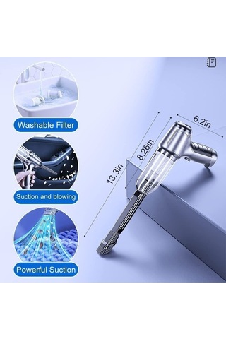 Pazly Usb Şarjlı Kablosuz El Tipi Süpürge - 4500pa Emiş Gücü, 7.4v, Yeşil Renk, Type-c Şarj