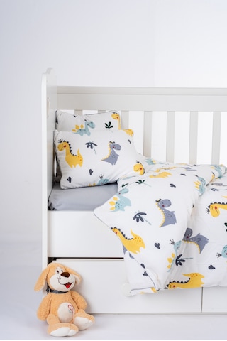 Patalena Home Pamuk 7 Parça Bebek Nevresim Takımı 100 x 150 Cm Dinozor