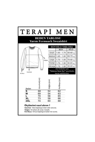 Terapi Men Antrasit Yarım Fermuarlı Regular Kalıp Dik Yaka Polar Sweatshirt Antrasit