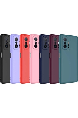 Xiaomi Mi 11t Pro 5g Uyumlu İçi Kadife Kamera Korumalı Renkli Silikon Kılıf