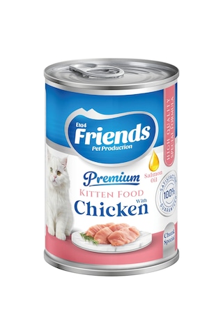 Premium Tavuklu Yavru Kedi Konservesi 400 Gr Kitten Yaş Mama 0-12 Ay