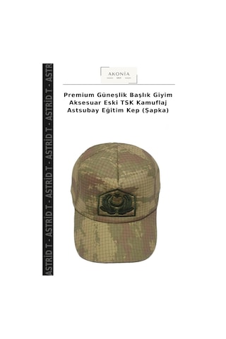 Astrid T Premium Güneşlik Başlık Giyim Aksesuar Eski Tsk Kamuflaj Astsubay Eğitim Kep Şapka 06643-çok Renkli