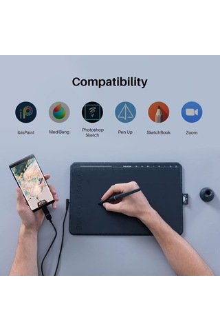 Huion HS611 Grafik Çizim Tableti - Android Destekli Kalem