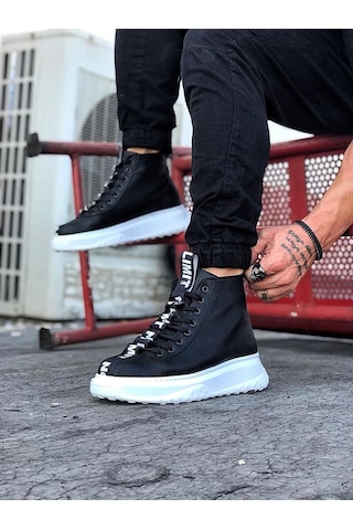 Wagoon Wg03 Siyah Casual Erkek Yarım Bilek Bot Siyah