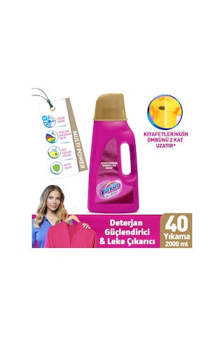 Vanish Kosla Oxi Action Gold Pembe Renkliler için Sıvı Leke Çıkarıcı & Deterjan Güçlendirici 2 L