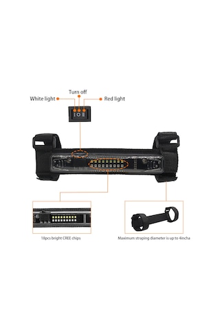 Xindoker Utv Atv Için Led Çift Renkli Tavan Lambası, Beyaz-kırmızı Işık, Şeffaf Kasa, Abs-nilon Malzeme, 3xaaa Pilli Pil Yok