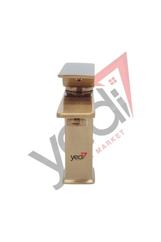 Yedi Yapı Mat Gold Kare Model Sabit Lavabo Bataryası Gold