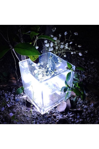 Xindoker Güneş Enerjili Led Bakır Tel Işık Zinciri, 21.9m, 200 Led, 8 Fonksiyon, Ip65 Su Geçirmez, Dış Mekan Ve Parti Dekorasyonu, Beyaz Işık Gri Beyaz