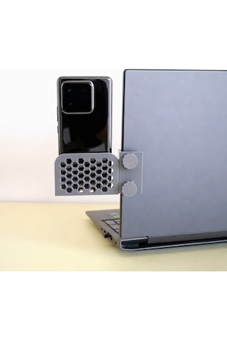 Vaveni 3d Baskı Monitor Telefon Tutucu - Petek Desenli Laptop Kenar Telefon Tutucu-gri Arz