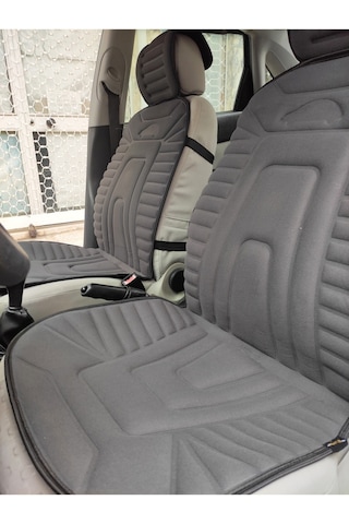 2,li Oto Koltuk Kılıfı Minder Alkantra Kumaş Füme Renk Slikon Direksiyon Kılıfı