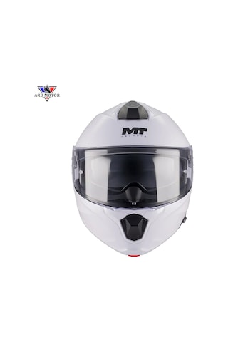 Mt Helmets Genesıs Sv Pure A0 Parlak Beyaz Çene Açılır Kask