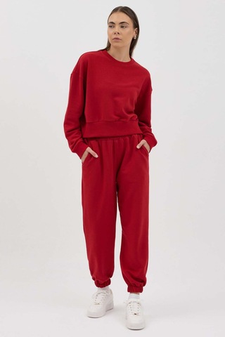 Buly Cozy Beli Lastikli Jogger Eşofman Altı Kırmızı
