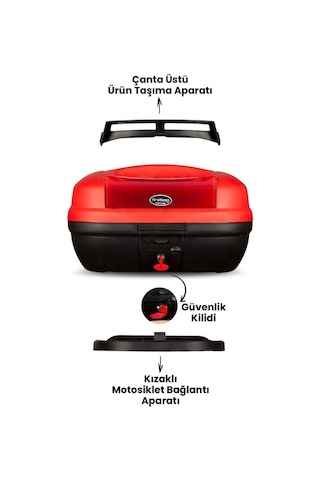 First Bag 48 Litre Motosiklet Çantası Kırmızı