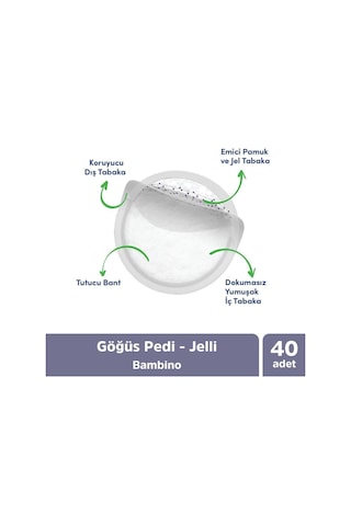 Bambino Göğüs Pedi - Jelli 40 Adet