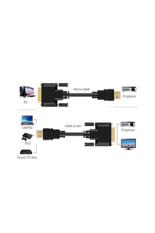 Hdmi To Dvi 24+1 Dvi To Hdmi Kablo Altın Uçlu 1.8M