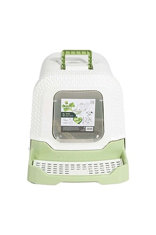 M-pets Eco Rattan Kapalı Kedi Tuvaleti Yeşil 69x42x41 Cm 244-53035.01