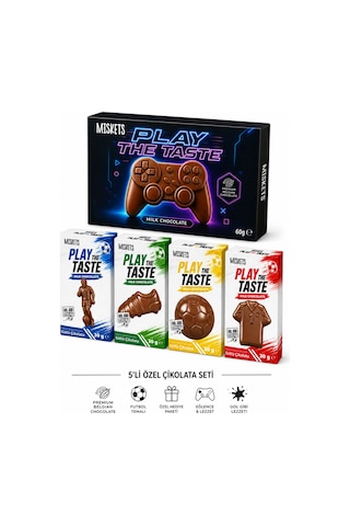 Miskets Play The Taste Şekilli Sütlü Çikolata Futbolcu Koleksiyon Seti 5'li