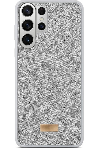 Samsung Uyumlu S26 Ultra Darbe Dayanıklı Işıltı Taş Detaylı Melt Silikon Kılıf Gri