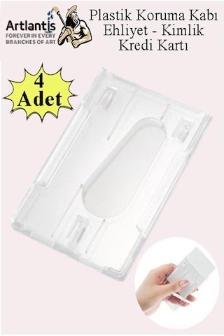 Şeffaf Kart Kılıfı Kimlik Ehliyet Kredi Kartı Koruyucu 4 Adet Pvc Plastik Kart Koruma Kabı