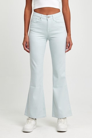 Explode - Kadın Buz Mavi Likralı 5 Cep Flare Pantolon-buz Mavi Buz Mavi