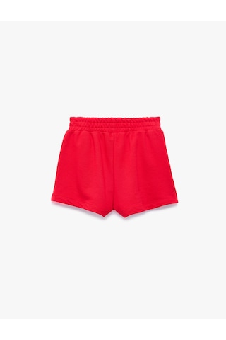 Koton Rahat Kalıp Baskılı Normal Bel Lastikli Mini Spor Şort Kırmızı 6sak40308nk
