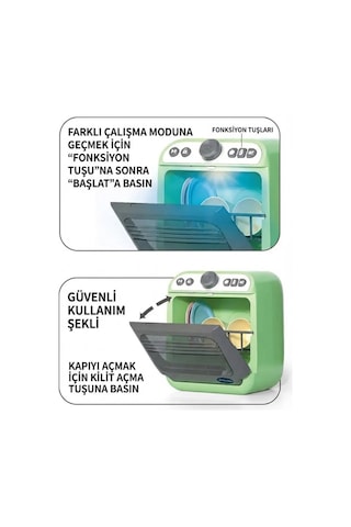 Işıklı Sesli Ve Su Püskürtmeli Oyuncak Bulaşık Makinesi 23 Cm - Gerçekçi Mutfak Seti