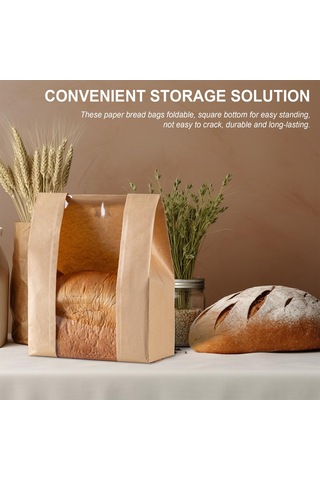 50pcs Şeffaf Pencere Ekmek Çantaları Su Geçirmez Yağ Geçirmez Gıda Paketleme Çantaları Ev Mutfak Fırın Malzemeleri Çok Renkli