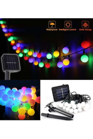 Güneş Enerjili 8 Modlu Dış MekanKamp Bahçe Ağaç Led Işık 50 Led 7 M