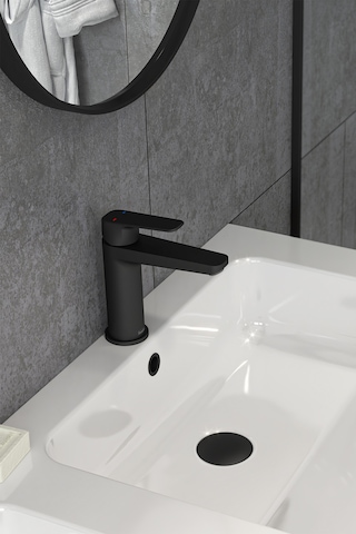 Teska Quars Lavabo Bataryası-full Siyah Mat Siyah