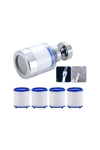 Hubrendy Sh Sunup Sn-27145 Oynar Başlıklı Kireç Önleyici 5 Filtreli Su Tasarruflu Musluk Başlığı