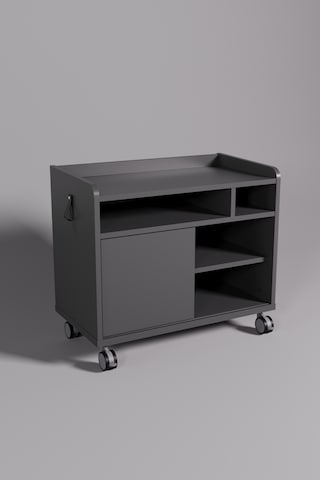 Creo Mobili Sürgü Kapaklı Organizer Smart Keson, Frenli Tekerlekli Ofis Ve Ev Komodini, Antrasit