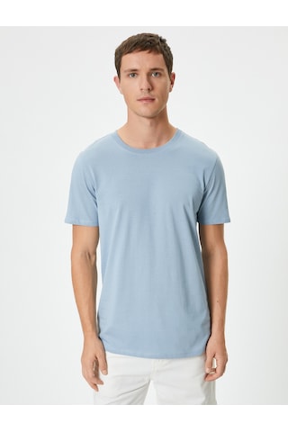 Koton Basic Tişört Slim Fit Bisiklet Yaka Kısa Kollu Mavi 4sam10842hk Mavi