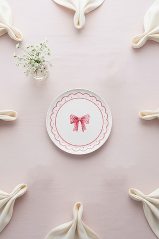 Bernardo Ribbon 6 Parça Pasta Takımı Beyaz - Pembe