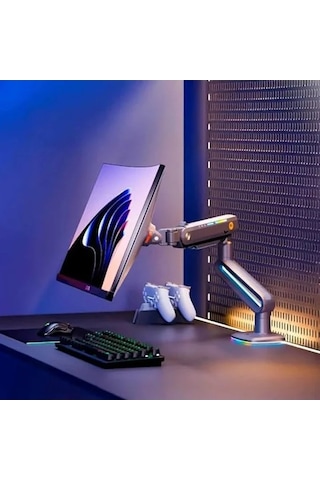 Rgb Aydınlatmalı Profesyonel Oyuncu Monitör Standı, 32"-60" Uyumlu