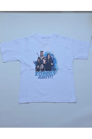 Bilge Trend Manifest , Zoktay , Kız Çocuk , Pamuklu Penye , Beyaz Yazlık T-shirt