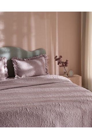 Madame Coco Crefurien Pamuklu Çift Kişilik Yatak Örtüsü - Gül Kurusu 8684427178249 Çok Renkli