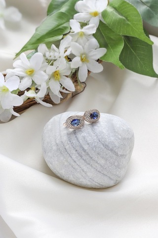 Mrs Flower Topaz Saplama Küpe Çok Renkli