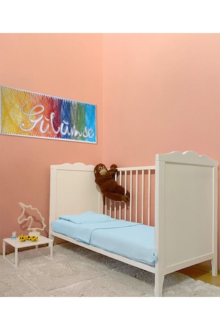 Joyous Mom Kids Bürümcük Müslin Bebek Nevresim Takımı Organik Bebek Uyku Set Mavi