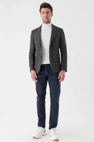 İmza Koyu Yeşil Desenli Mono Yaka Astarlı Çift Yırtmaç 6 Drop Slim Fit Dar Kesim Klasik Ceket 1002235132-koyu Yeşil Koyu Yeşil
