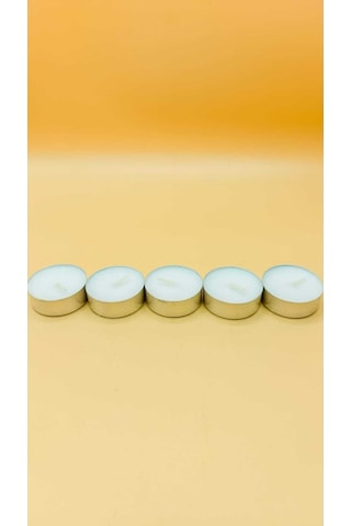 Tealight Mum-buhurdanlık Mini Boy Soya Parafinli 50 Adet Beyaz Yüksek Kalite Beyaz