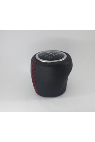 Linea Ve Punto Vites Topuzu Deri Kırmızı Dikiş Siyah