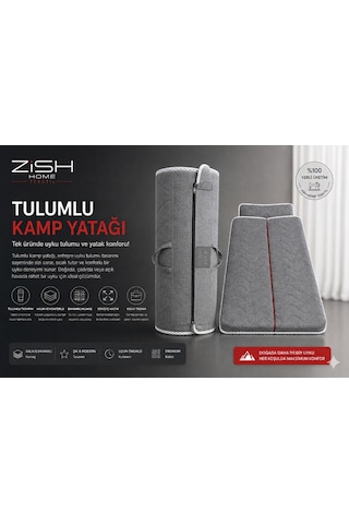 Zish Tekstil Flexı Evo 200x200 Tulumlu Katlanır Kamp Yatağı Karavan, Misafir Ve Anne Yanı Yatağı Gri