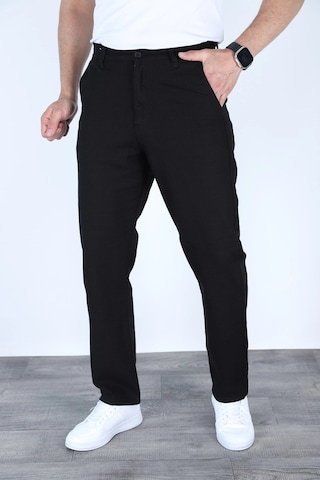 Myrab Denim Yazlık Rahat Kalıp Keten Pantolon Füme Siyah