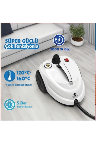 Cleova CLV-4041 2000 W Çok Fonksiyonlu 26 Parça Buharlı Temizleyici Paspas - Buharlı Temizlik Makinası