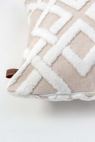 Bohem Özel Tasarım Punch Panç Desen Dekoratif Kırlent Kılıfı Mila Bej 43x43 Cm renkli